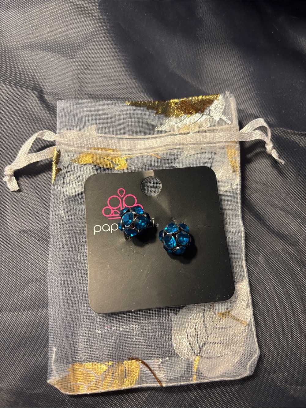 Paparazzi Teal Blue Crystal Cluster Studs